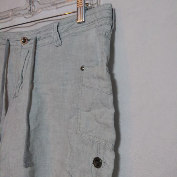 Horny Toad 100% Linen Lithe Shorts Gray Green Outdoor Hiking Size 6 - Picture 4 of 8